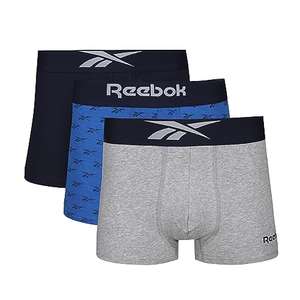 Lot de 3 boxers Reebok - 95% coton 5% elasthane, Noir+Gris+imprimé, taille M