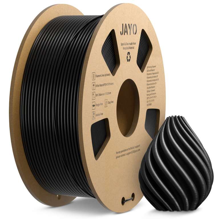 Filament PETG Jayo pour Imprimante 3D 1.1KG noir (Vendeur tiers