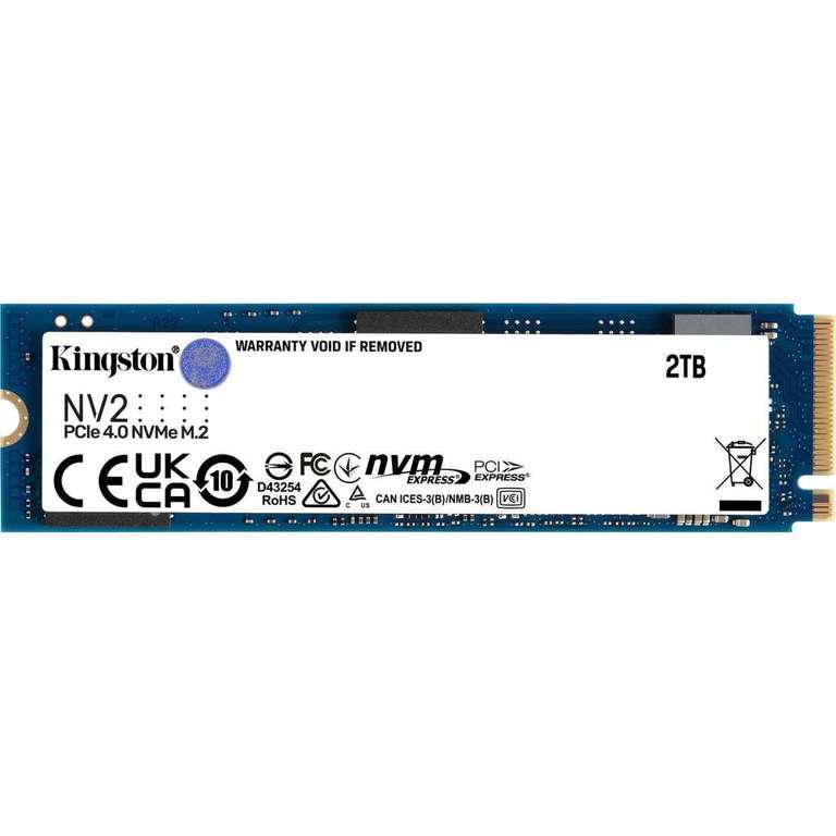 SSD interne M.2 NVMe Kingston NV2 (SNV2S/2000G) - 2 To, PCIe 4.0, 3D NAND