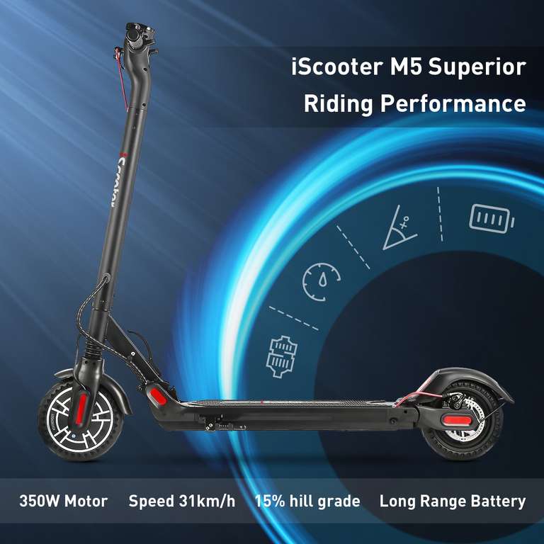 Trottinette électrique iScooter M5Pro - 350W, roues pleines (Entrepôt France)