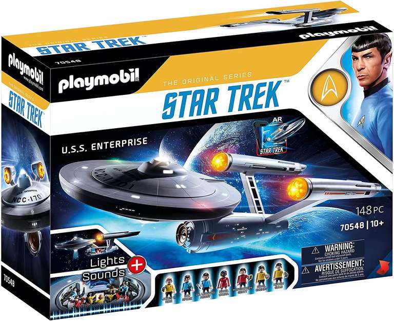 Playmobil - Star Trek - U.S.S. Enterprise NCC-1701 (70548 ) + 7 Personnages & Accessoires Inclus / Son & lumières