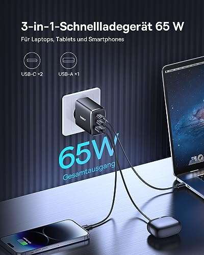 6€38 sur Chargeur secteur NEW POW 65W USB C compatible pour