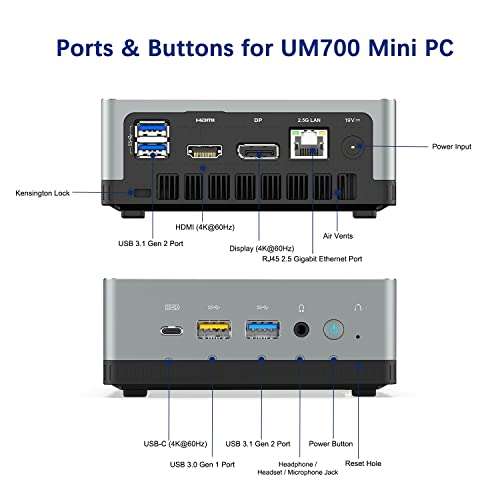 [Prime] Mini Pc Minisforum UM700 - Ryzen 7 3750H, 16Go RAM, 256Go SSD (Vendeur Tiers)