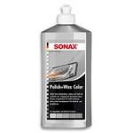 Polish+ Wax Sonax Color 02963000 - 500 ml, moyennement abrasif, à la cire de carnauba, avec pigments de couleur gris/noir/blanc/bleu/rouge