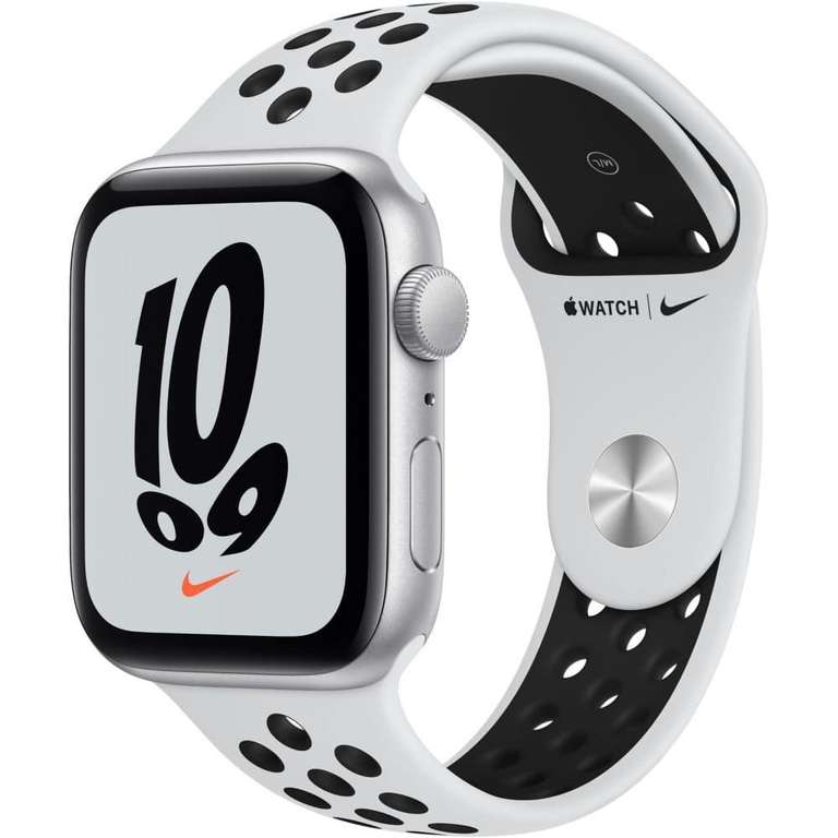Montre connectée Apple Watch Nike SE GPS + Cellular 2020 (44 mm) - Boîtier aluminium argenté avec Bracelet sport platine pure/noir