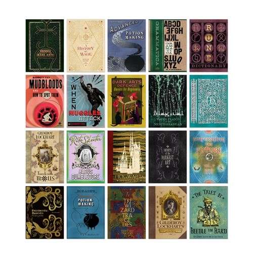 Lot de 20 cartes postales Harry Potter MinaLima Série couverture de livres Poudlard