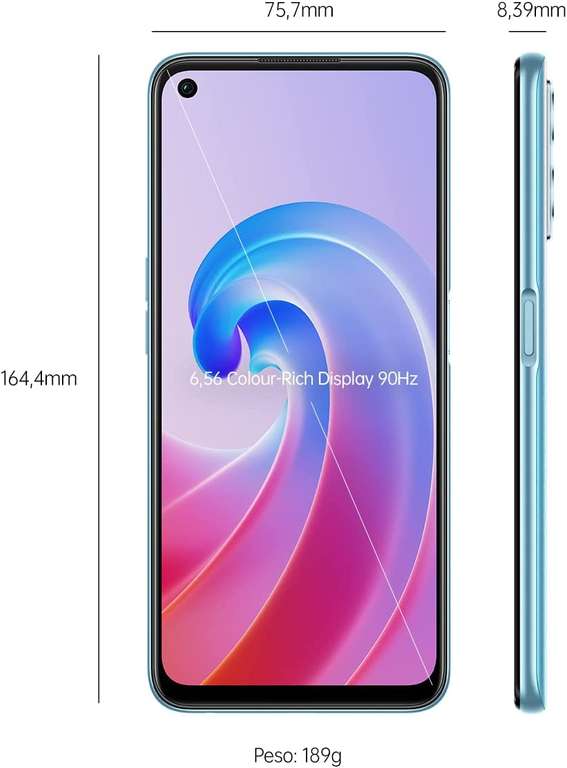 Smartphone 6.59" Oppo A96 4G - 90Hz, Snapdragon 680, 8 Go RAM, 128 Go, bleu ou noir