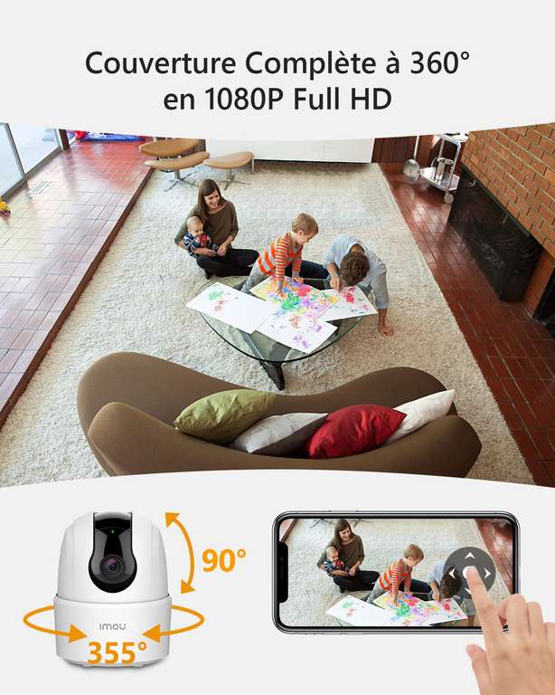 Imou Caméra Surveillance WiFi Intérieure Caméra 360° (vendeur