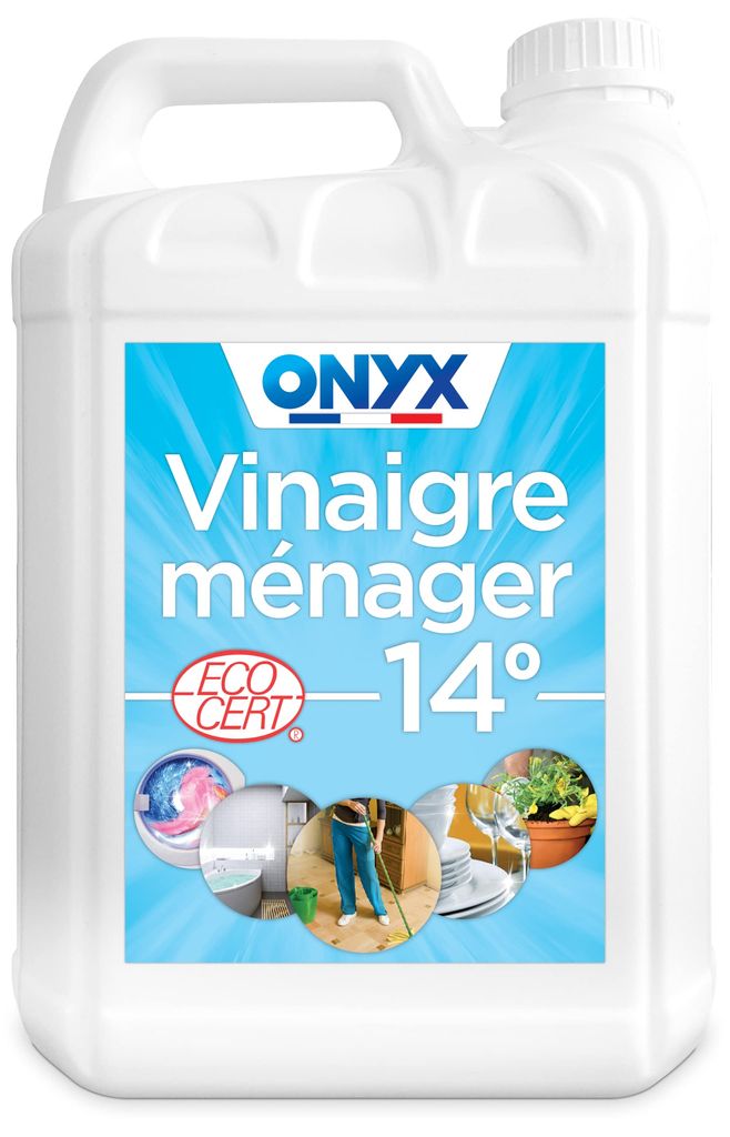 Bidon de 5L de Vinaigre Onyx 14° - Détartrant Multi-Surface, 100% d'Ingrédients d'Origine Naturelle