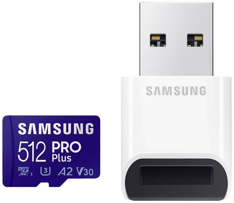 Carte mémoire microSDXC Samsung Pro Plus - 512 Go + lecteur de cartes USB