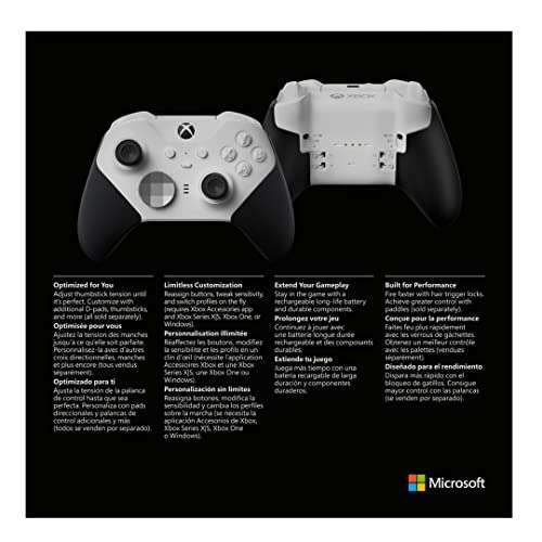 Manette sans fil Microsoft Xbox  Elite Series 2 – Core (Blanc)