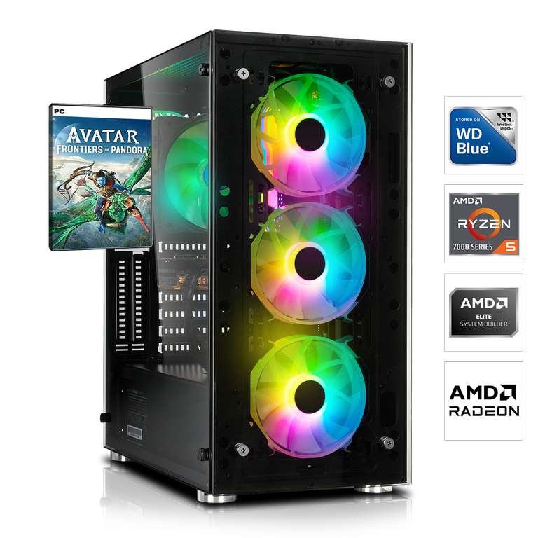 PC Gaming - Ryzen 7600X, 7800XT 16GO, MSI B650 Wifi, 16GO DDR5 5600,  Bequiet 750W, 1TO SSD SN580 + Avatar –
