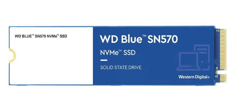 SSD interne M.2 NVMe Western Digital WD SN570 - 1 To, TLC 3D, Jusqu'à 3500-3000 Mo/s (WDS100T3B0C)