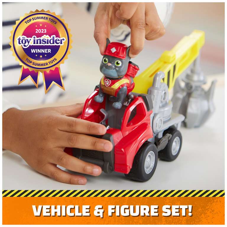 Rubble and Crew, Coffret Bark Yard Crane Tower avec Figurine articulée Ruben, Bulldozer et Sable Kinetic Build-It Play Sand, Jouets pour Filles et garçons à partir de 3 Ans