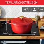 Cocotte Tefal Air E2544604 - 24 cm, 4,7L, fonte d'aluminium, Revêtement céramique, rouge, tous feux dont induction (+4,8€ pour les CDAV)