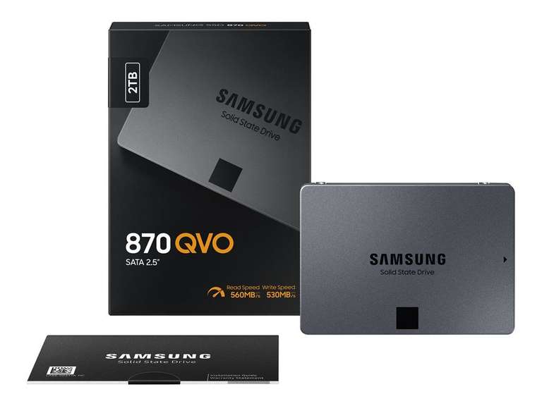SSD Interne 2.5" Samsung 870 QVO MZ-77Q2T0BW - 2 To, SATA III (Vendeur Boulanger - Retrait magasin uniquement) + 5,50€ en Rakuten Points