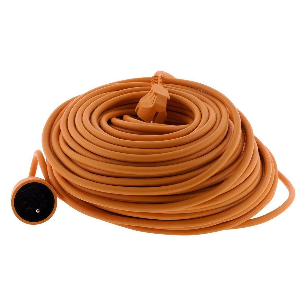 Rallonge / Prolongateur jardin Zenitech 50 m, 16A HO5VV-F 3G1,5mm² 2P+Terre, Orange