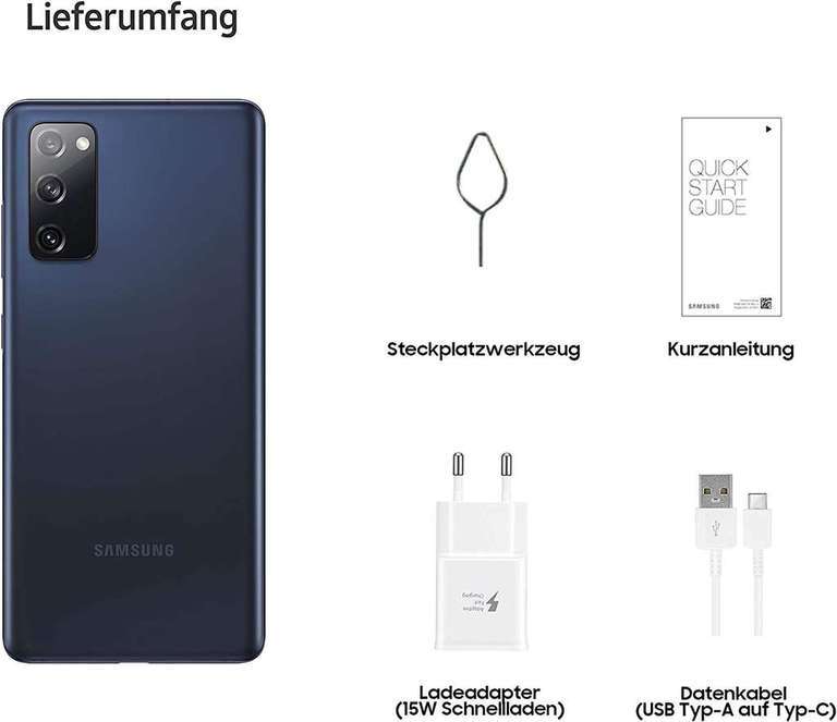 Smartphone 6.5" Samsung Galaxy S20 FE 5G - Full HD+ Amoled 120 Hz, SnapDragon 865, 6 Go de RAM, 128 Go, Bleu