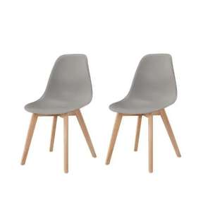 Lot de 2 chaises style scandinave Sacha - Pieds en bois hévéa massif, L 48 x P 55 cm