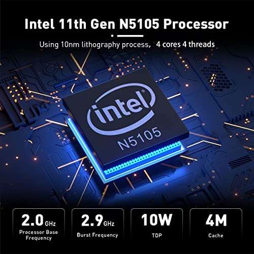 Mini PC Beelink U59 Pro Business - Intel 4 Cores N5105, Wi-11 Pro 16GB DDR4 512G SSD, 4K Dual HDMI2.0, 2.4G/5G WiFi 5 (vendeur tiers)