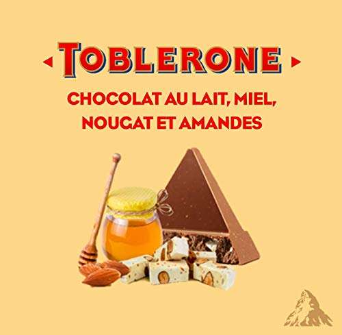 Pack de 24 Barres au Chocolat Toblerone - Lait Suisse, Miel, Nougat et Amandes (24x 35g)