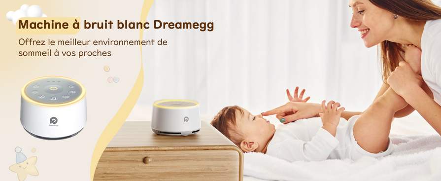 Dreamegg – Machine à bruit blanc pour dormir et se détendre, 24 sons HiFi  sans boucle, 3 minuteurs d’arrêt automatique, veilleuse apaisante, machine  à