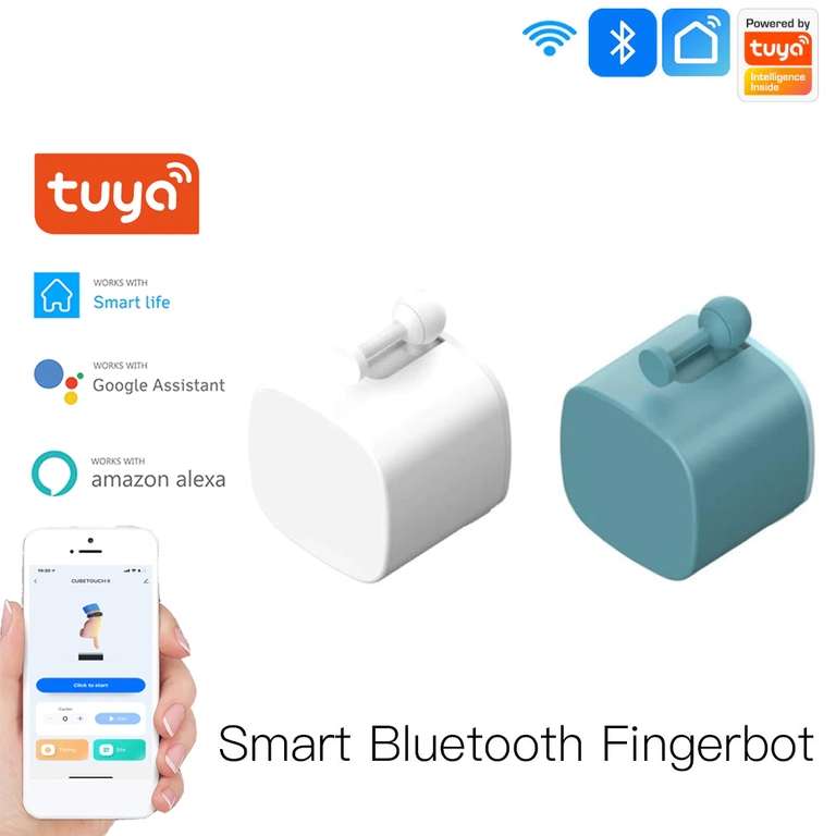 Bouton de commutation intelligent Tuya - Bluetooth, bouton poussoir, télécommande, commande vocale intelligente pour Alexa Google Home