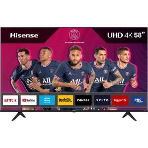 TV 58" Hisense 58A6BG - LED, 4K UHD, HDR10+/HLG, Dolby Vision, DTS VirtualX, Smart TV + 22,50€ de RP (via ODR 60€ / Vendeur Boulanger)