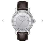 Montre Tissot T-Classic Bridgeport quartz cadran argenté bracelet cuir brun 40 mm REF. T0974101603800