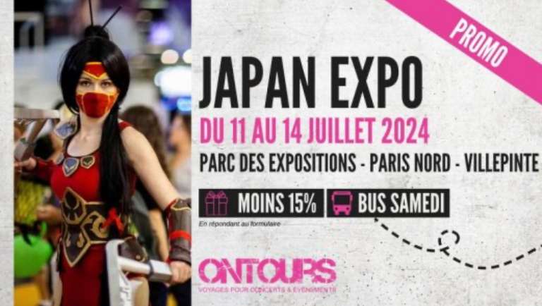 15% de réduction sur les Pack bus et billets Samedi pour Japan Expo et Mylène Farmer (ontours.fr)