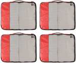 Lot de 4 sacoches de rangement pour bagage Taille L Amazon Basics - Rouge
