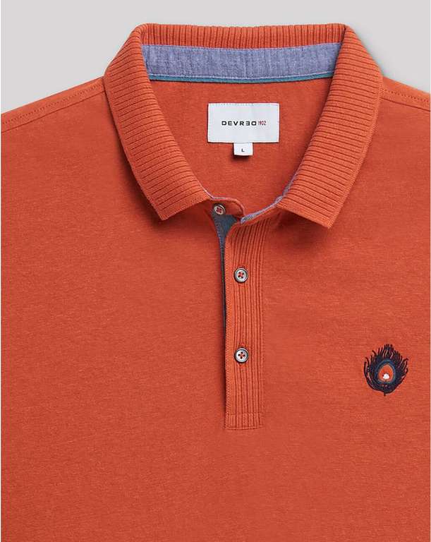 Polo en coton et lin Devred Orange Indien - Tailles M, L et XXL