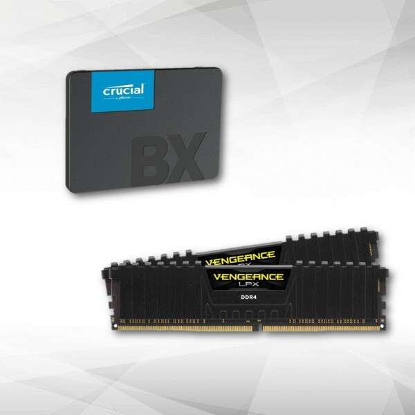 Pack Crucial SSD BX500 1 To + Kit mémoire RAM Vengeance LPX - 2 x 8 Go - DDR4 3200 MHz
