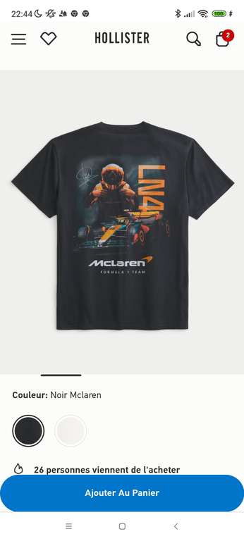 T-shirt homme Hollister X McLaren F1