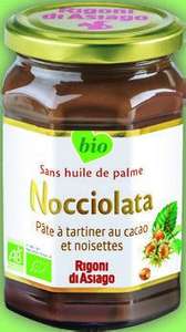 Pot de pâte à tartiner bio au cacao et aux noisettes Nocciolata Rigoni di Asiago - 270g, sans huile de palme