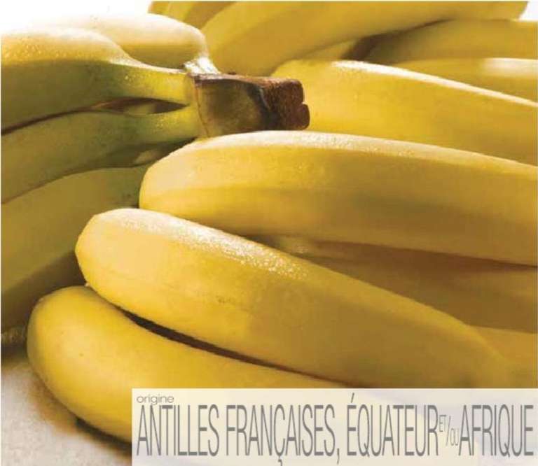 Bananes Cavendish - Catégorie 1, Origine Équateur ou Afrique ou Antilles françaises (le kilo)