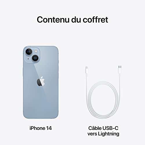 Smartphone 6.1" Apple iPhone 14 - 128 Go, coloris au choix (via 152.85€ en carte fidélité)
