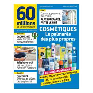 Abonnement annuel au magazine 60 Millions de Consommateurs - Numérique et Papier