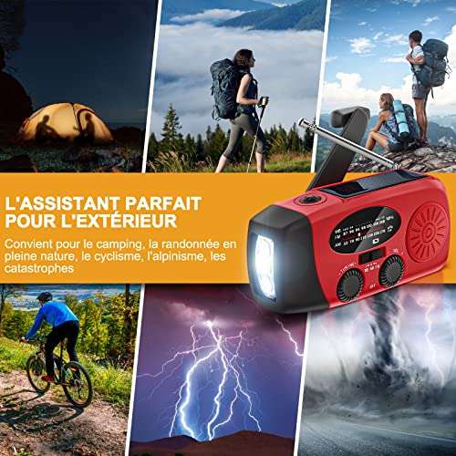 Radio/Batterie Solaire Portable Aokbon - Radio d'urgence 2000mAh (via coupon - vendeur tiers)