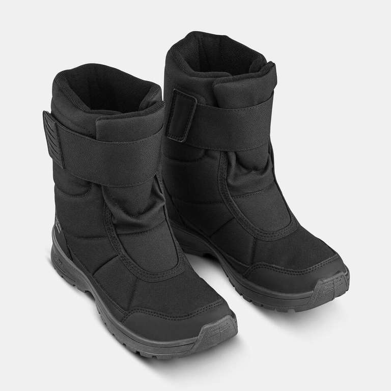 Bottes De Neige Homme Quechua Doublées Fourrure - Taille 44/45 - Gris/noir - Fermeture Scratch - Occasion