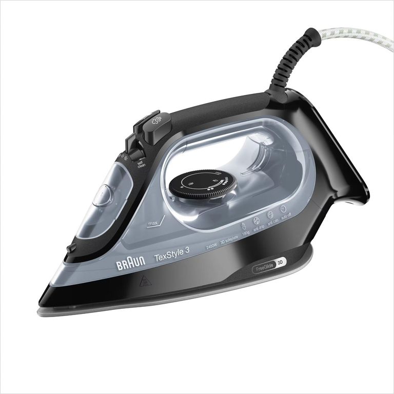 Fer à Repasser Vapeur Braun TexStyle 3 - Semelle FreeGlide 3D SuperCeramic, Arrêt Auto, 270ml, Noir — promo Maison