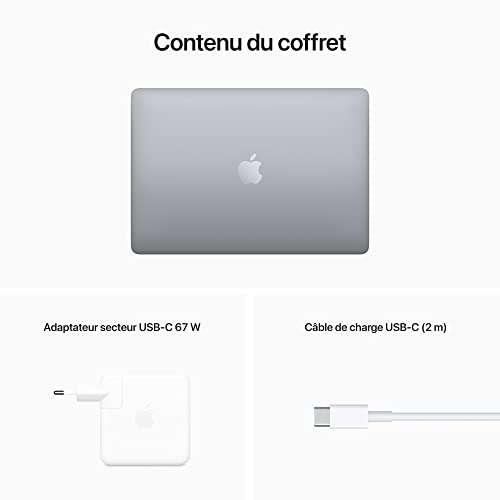 2022 Apple MacBook Pro avec Puce M2 : écran Retina de 13 Pouces, 8GB de RAM, 256 Go de Stockage SSD ; Gris sidéral