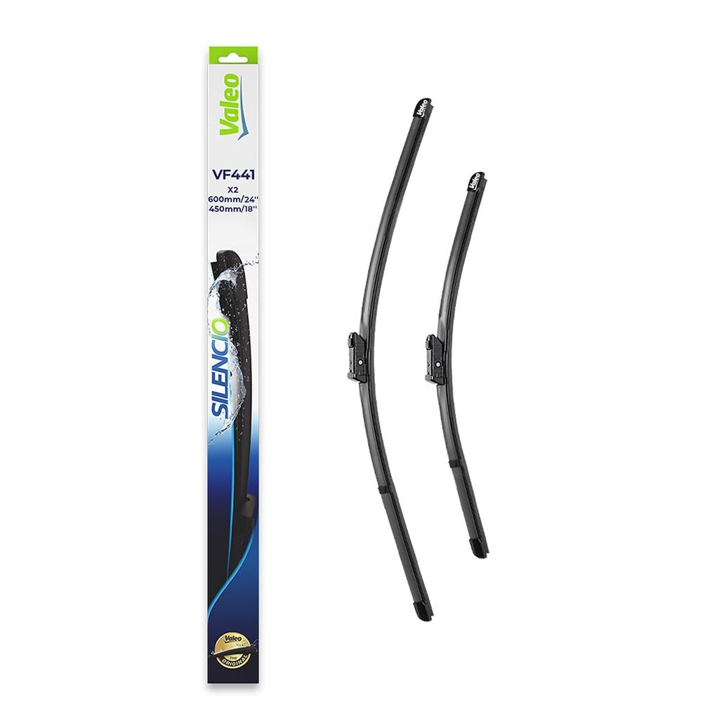 Kit de 2 Balais d'Essuie-Glace Plats Valeo Silencio VF441 - Avant, 600 mm / 450 mm