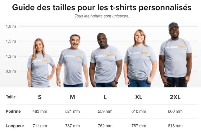 T-Shirt personnalisable - blanc (tailles S à XXL)