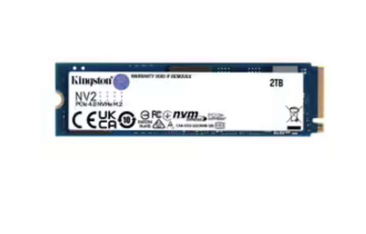 SSD interne NVMe M.2 2280 PCIe 4.0 x4 Kingston NV2 - 2 To (+ 9.58 € offerts en Rakuten Points)