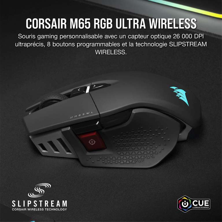 Souris sans fil Corsair M65 RGB Ultra Wireless