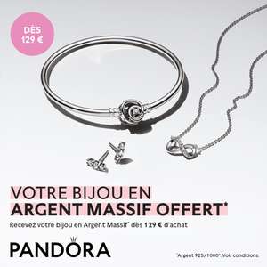 Un Bijou en Argent Massif Pandora Offert dès 129€ d'achat - Boucles d'oreilles, Collier ou Bracelet