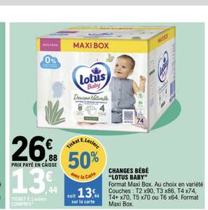 Paquet de Couches Lotus Baby - Différentes tailles (Via 13.44€ sur la carte de fidélité)