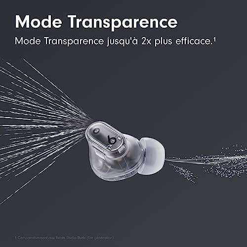 Écouteurs sans Fil avec réduction du Bruit Beats Studio Buds + - Compatibilité améliorée Apple et Android, Noir/Gris/Blanc/Transparent