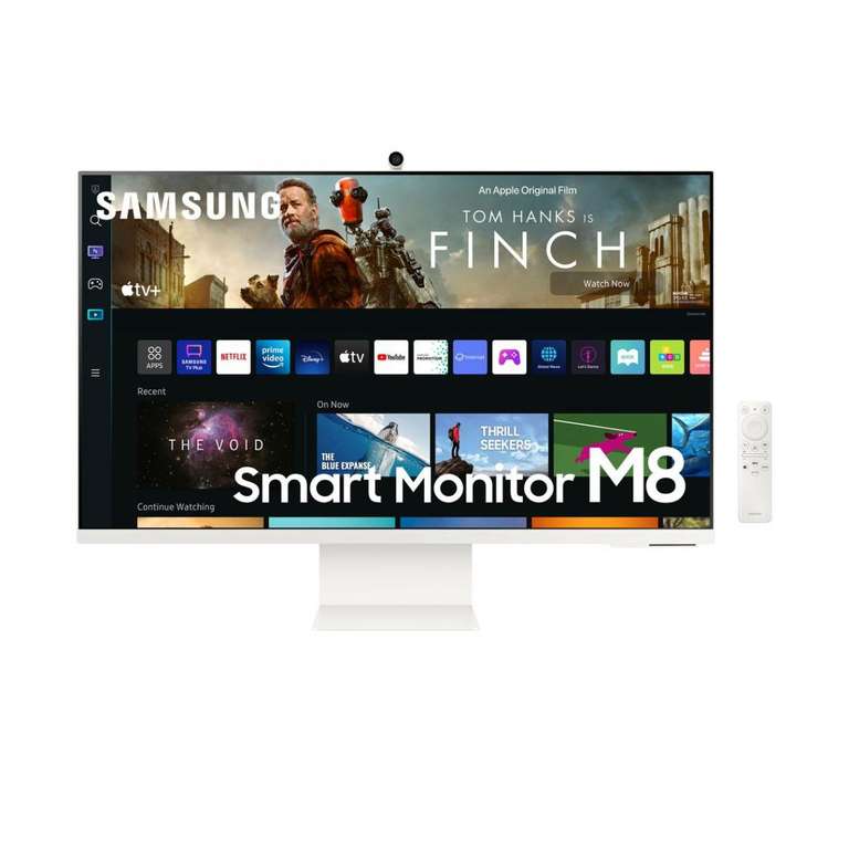 Écran PC 32" Samsung Monitor M8 (LS32BM801UUXEN) - 4K UHD, HDR10+, LED VA, 60 Hz, 4 ms, Télécommande, Webcam (via ODR de 100€)